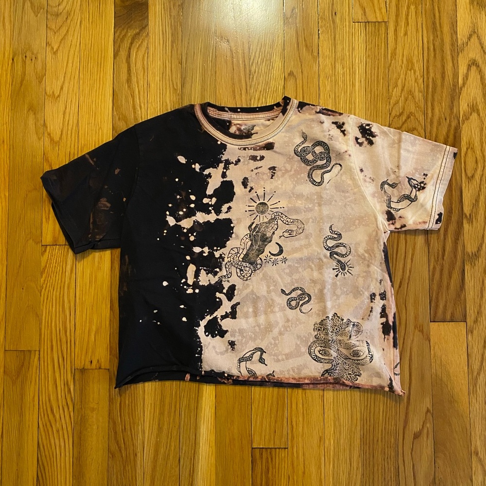 Upcycled + Hand Printed Organic Cotton Crop Top
